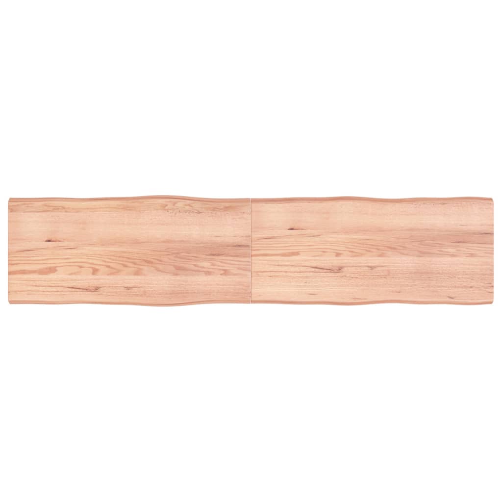 Trendy Tafelblad natuurlijke rand 220x50x6 cm eikenhout lichtbruin Tafelbladen | Creëer jouw Trendy Thuis | Gratis bezorgd & Retour | Trendy.nl