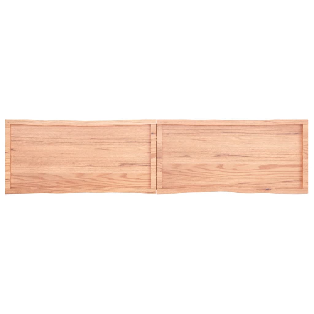 Trendy Tafelblad natuurlijke rand 220x50x6 cm eikenhout lichtbruin Tafelbladen | Creëer jouw Trendy Thuis | Gratis bezorgd & Retour | Trendy.nl