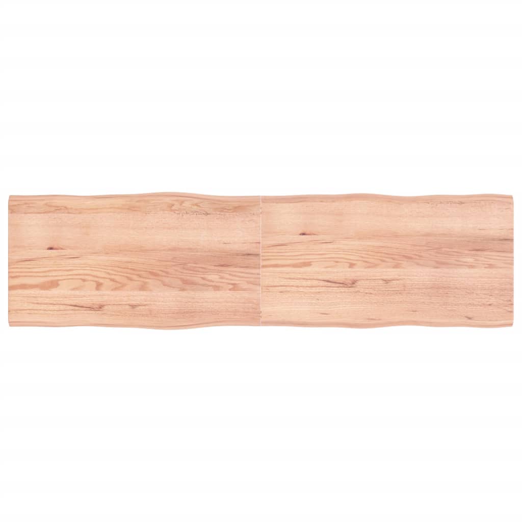 Trendy tafelblad natuurlijke rand 220x60x4 cm eikenhout lichtbruin Tafelbladen | Creëer jouw Trendy Thuis | Gratis bezorgd & Retour | Trendy.nl