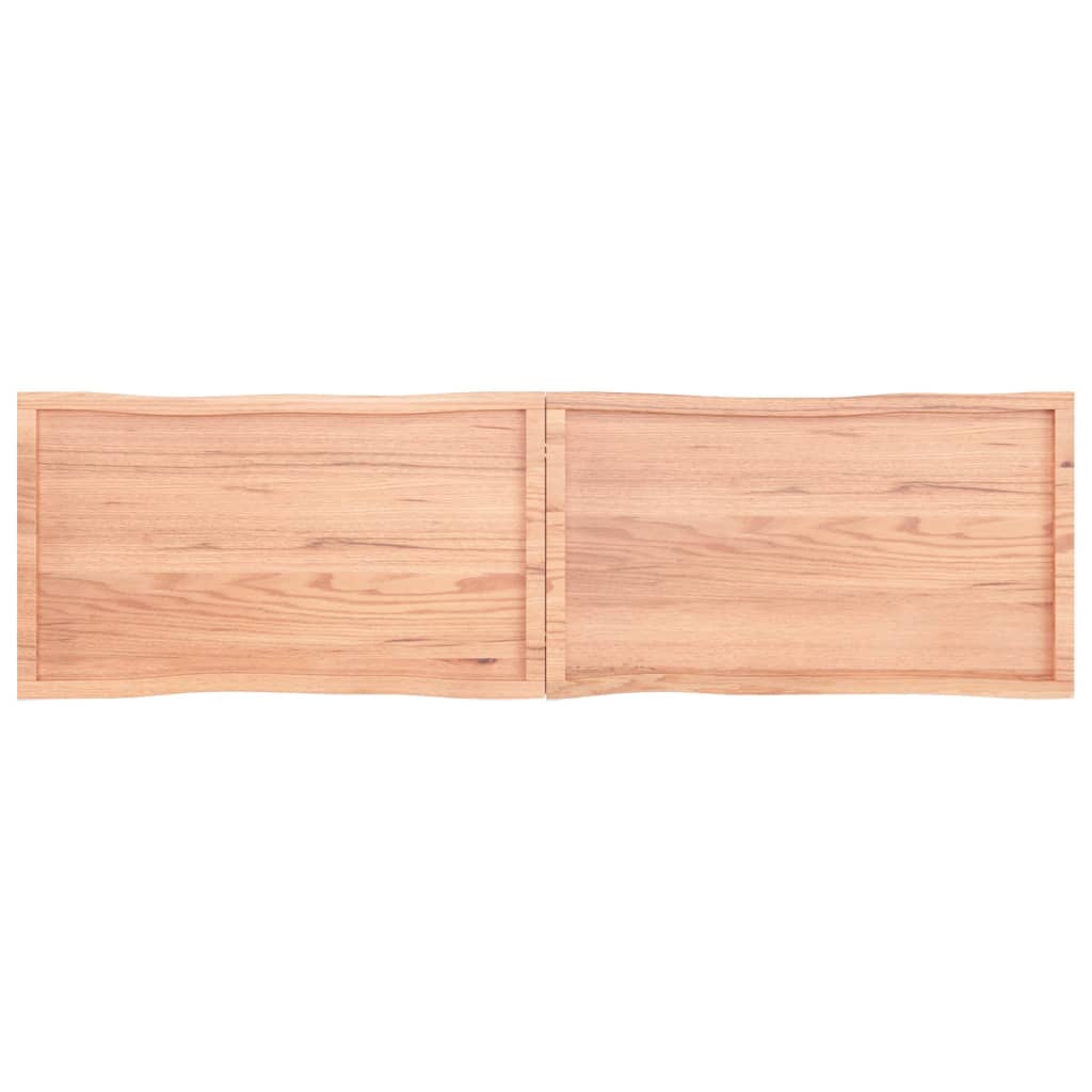 Trendy tafelblad natuurlijke rand 220x60x4 cm eikenhout lichtbruin Tafelbladen | Creëer jouw Trendy Thuis | Gratis bezorgd & Retour | Trendy.nl