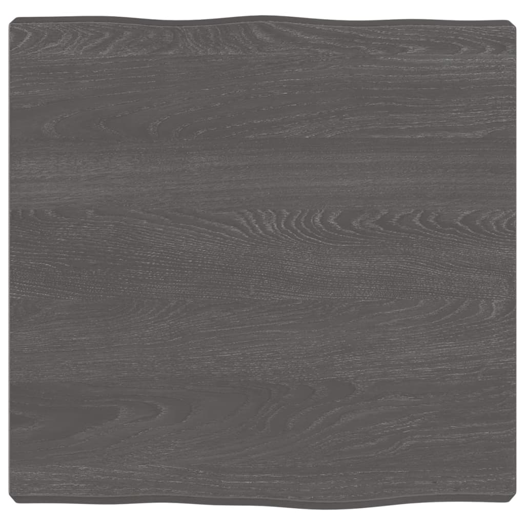 Trendy Tafelblad natuurlijke rand 40x40x(2-4) cm eikenhout donkerbruin Tafelbladen | Creëer jouw Trendy Thuis | Gratis bezorgd & Retour | Trendy.nl