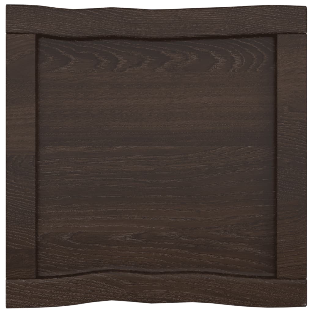 Trendy Tafelblad natuurlijke rand 40x40x(2-4) cm eikenhout donkerbruin Tafelbladen | Creëer jouw Trendy Thuis | Gratis bezorgd & Retour | Trendy.nl