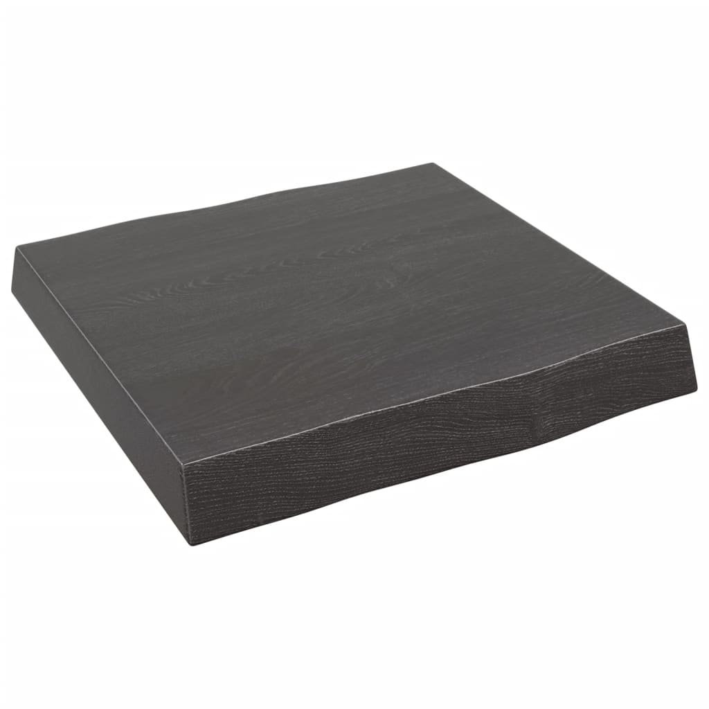 Trendy Tafelblad natuurlijke rand 40x40x(2-6)cm eikenhout donkerbruin Tafelbladen | Creëer jouw Trendy Thuis | Gratis bezorgd & Retour | Trendy.nl