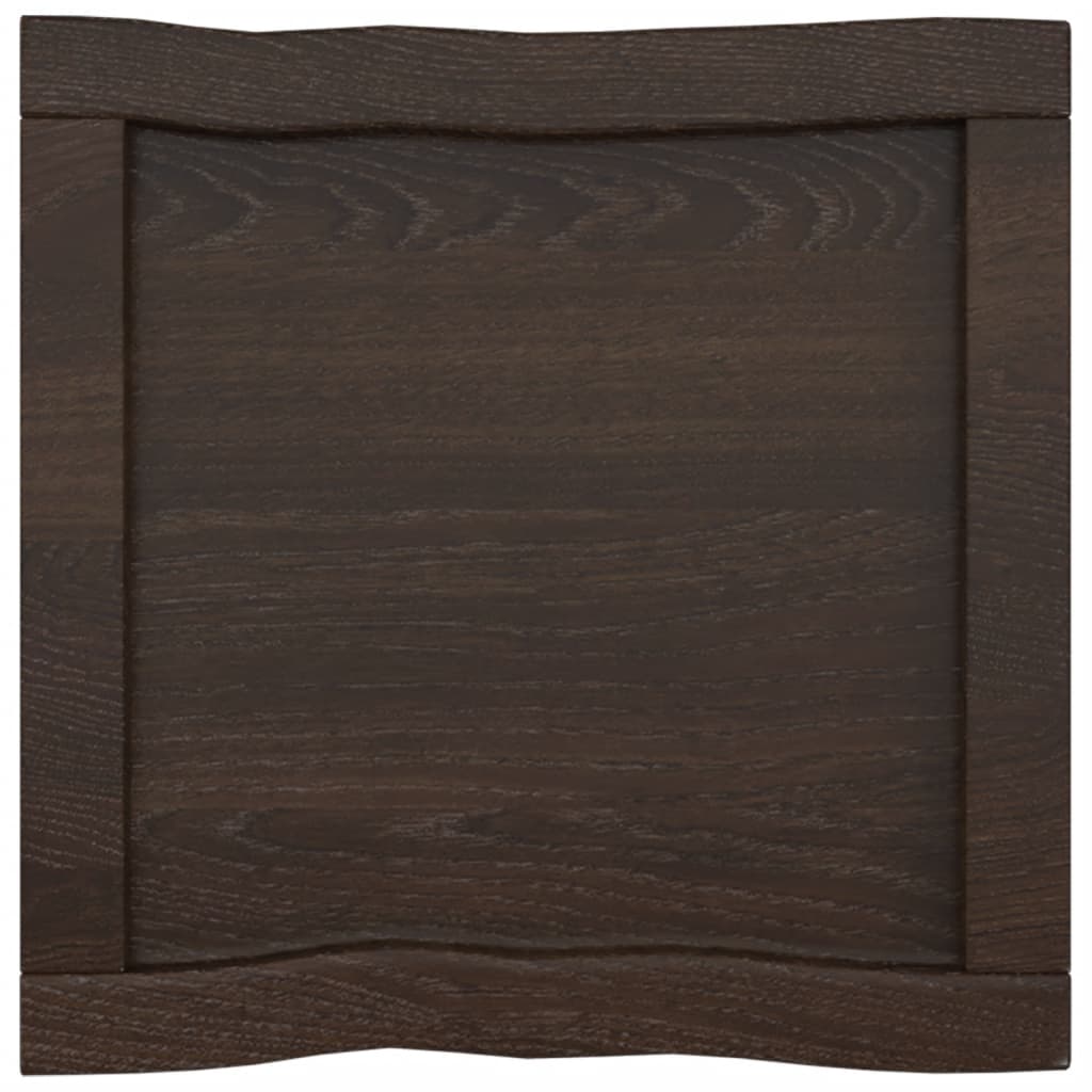 Trendy Tafelblad natuurlijke rand 40x40x(2-6)cm eikenhout donkerbruin Tafelbladen | Creëer jouw Trendy Thuis | Gratis bezorgd & Retour | Trendy.nl