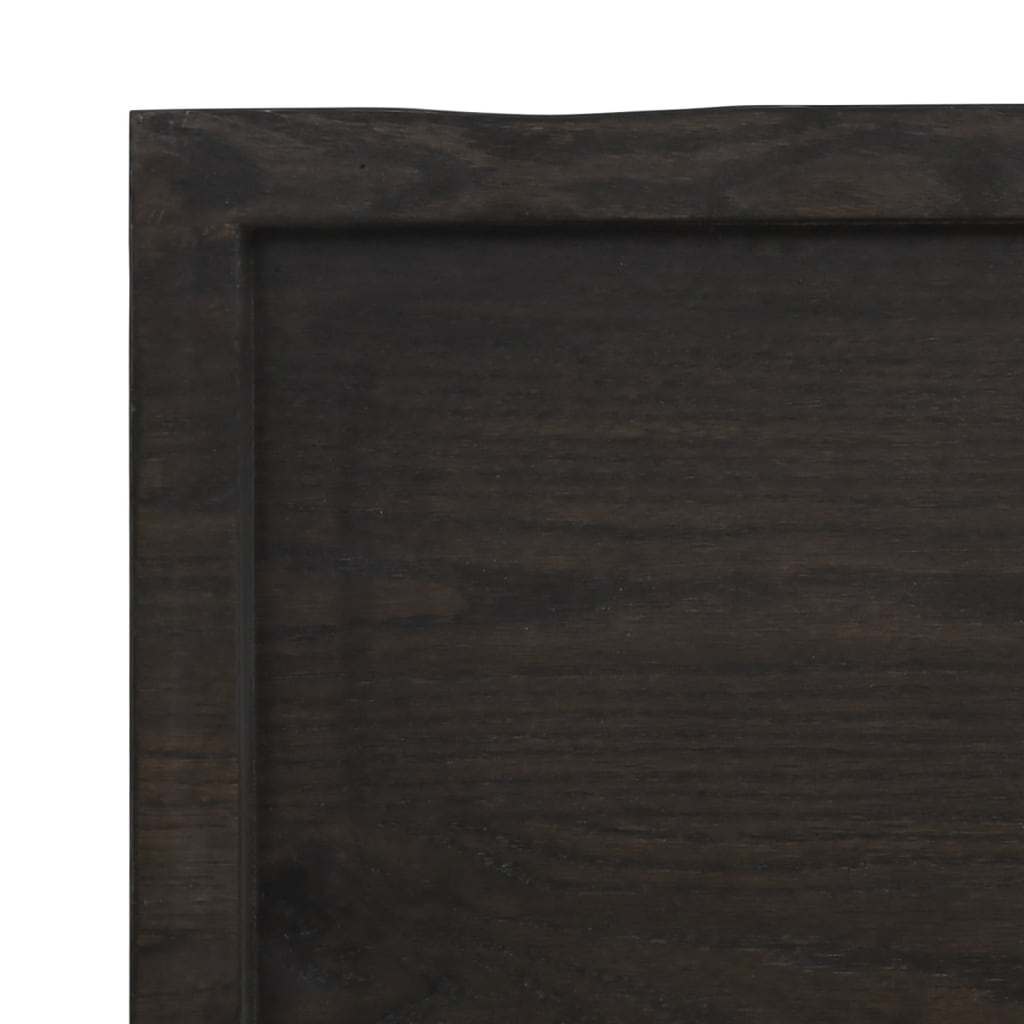 Trendy Tafelblad natuurlijke rand 60x40x(2-4) cm eikenhout donkerbruin Tafelbladen | Creëer jouw Trendy Thuis | Gratis bezorgd & Retour | Trendy.nl