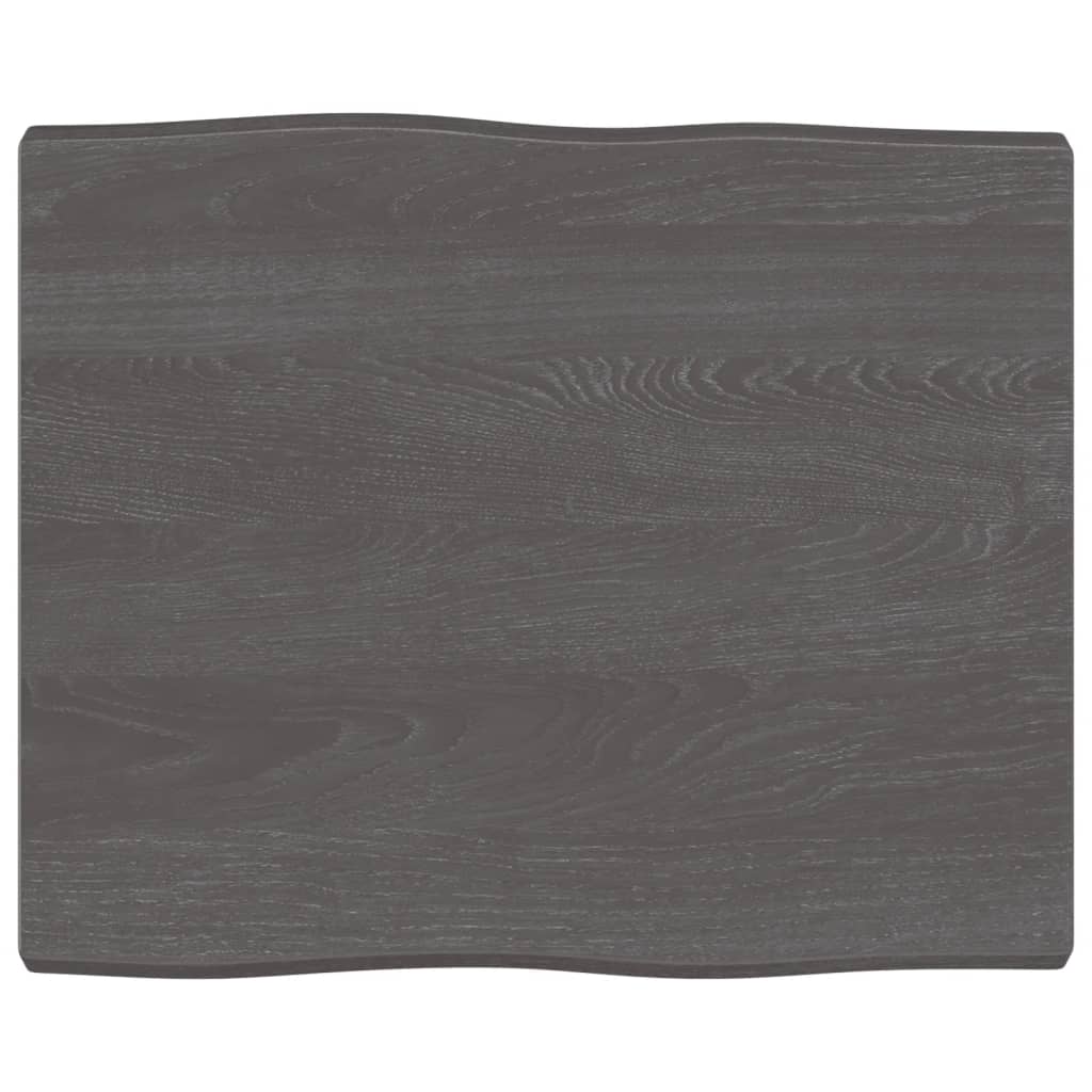 Trendy Tafelblad natuurlijke rand 60x50x(2-4) cm eikenhout donkerbruin Tafelbladen | Creëer jouw Trendy Thuis | Gratis bezorgd & Retour | Trendy.nl