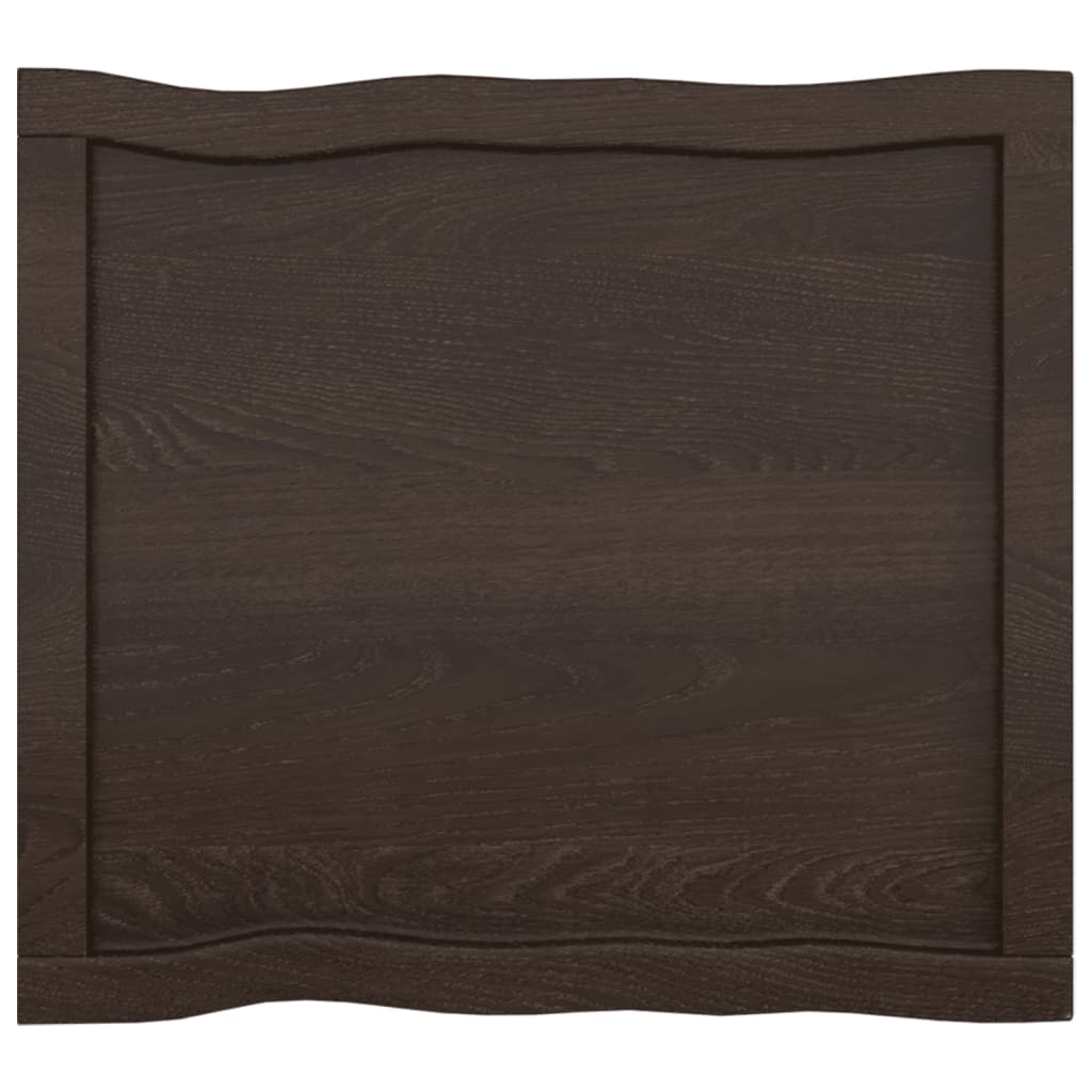 Trendy Tafelblad natuurlijke rand 60x50x(2-4) cm eikenhout donkerbruin Tafelbladen | Creëer jouw Trendy Thuis | Gratis bezorgd & Retour | Trendy.nl