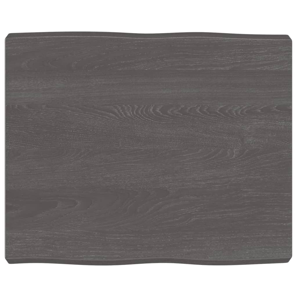 Trendy Tafelblad natuurlijke rand 60x50x(2-6) cm eikenhout donkerbruin Tafelbladen | Creëer jouw Trendy Thuis | Gratis bezorgd & Retour | Trendy.nl