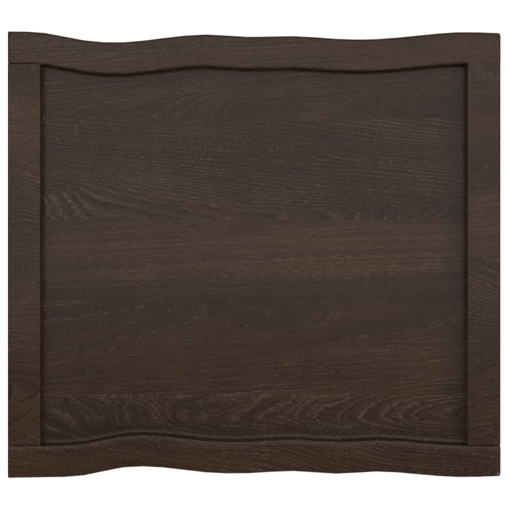 Trendy Tafelblad natuurlijke rand 60x50x(2-6) cm eikenhout donkerbruin Tafelbladen | Creëer jouw Trendy Thuis | Gratis bezorgd & Retour | Trendy.nl