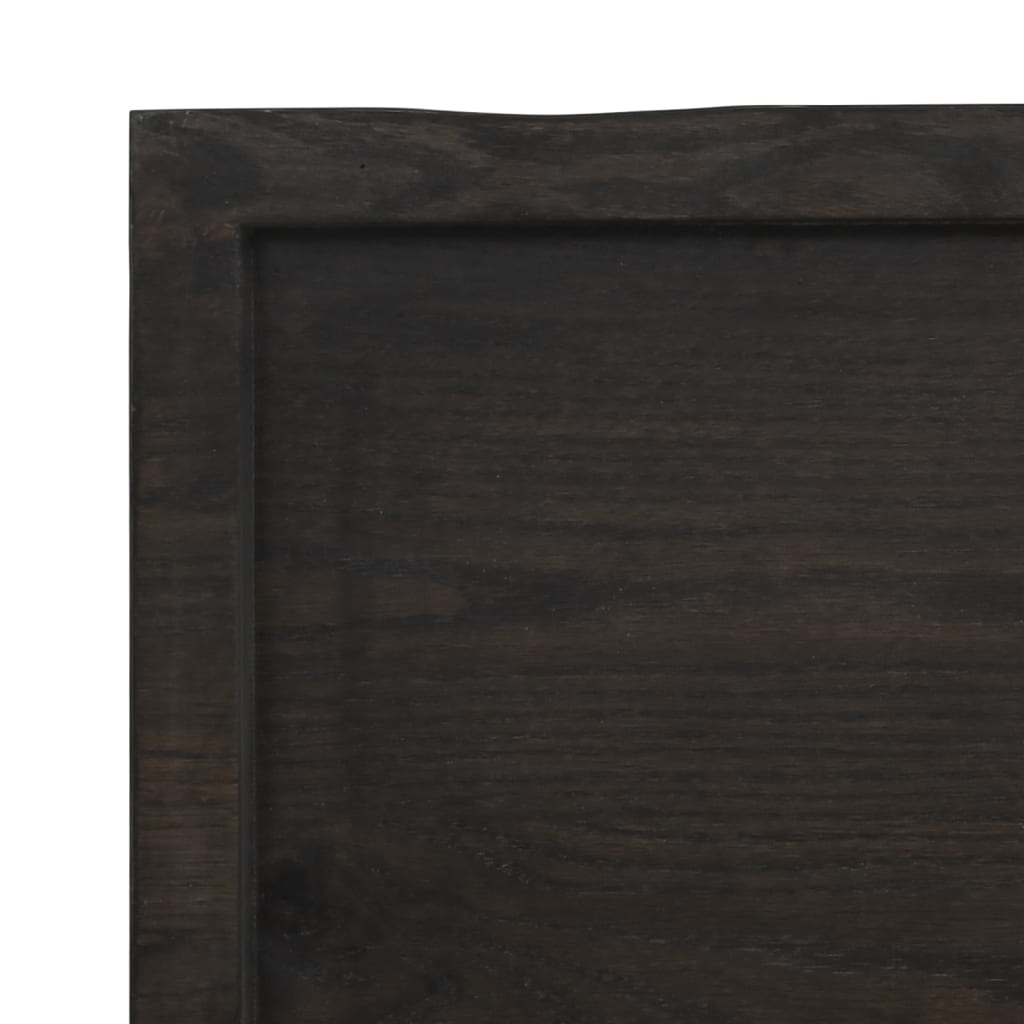 Trendy Tafelblad natuurlijke rand 60x50x(2-6) cm eikenhout donkerbruin Tafelbladen | Creëer jouw Trendy Thuis | Gratis bezorgd & Retour | Trendy.nl