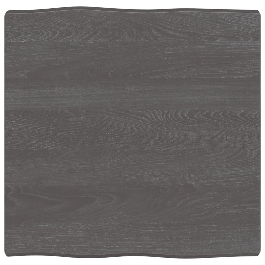 Tafelblad natuurlijke rand 60x60x(2-4) cm eikenhout donkerbruin van Trendy Tafelbladen | Creëer jouw Trendy Thuis | Gratis bezorgd & Retour | Trendy.nl