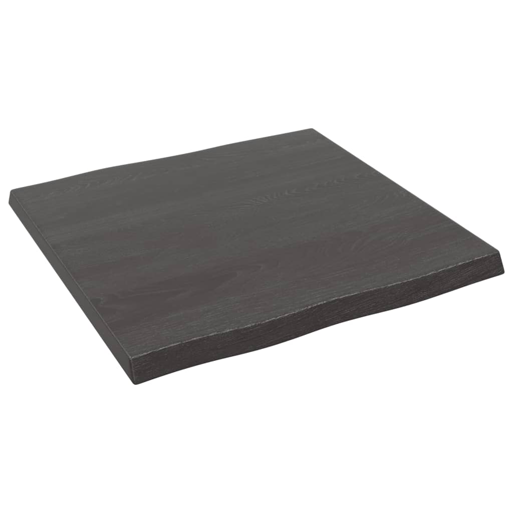 Tafelblad natuurlijke rand 60x60x(2-4) cm eikenhout donkerbruin van Trendy Tafelbladen | Creëer jouw Trendy Thuis | Gratis bezorgd & Retour | Trendy.nl