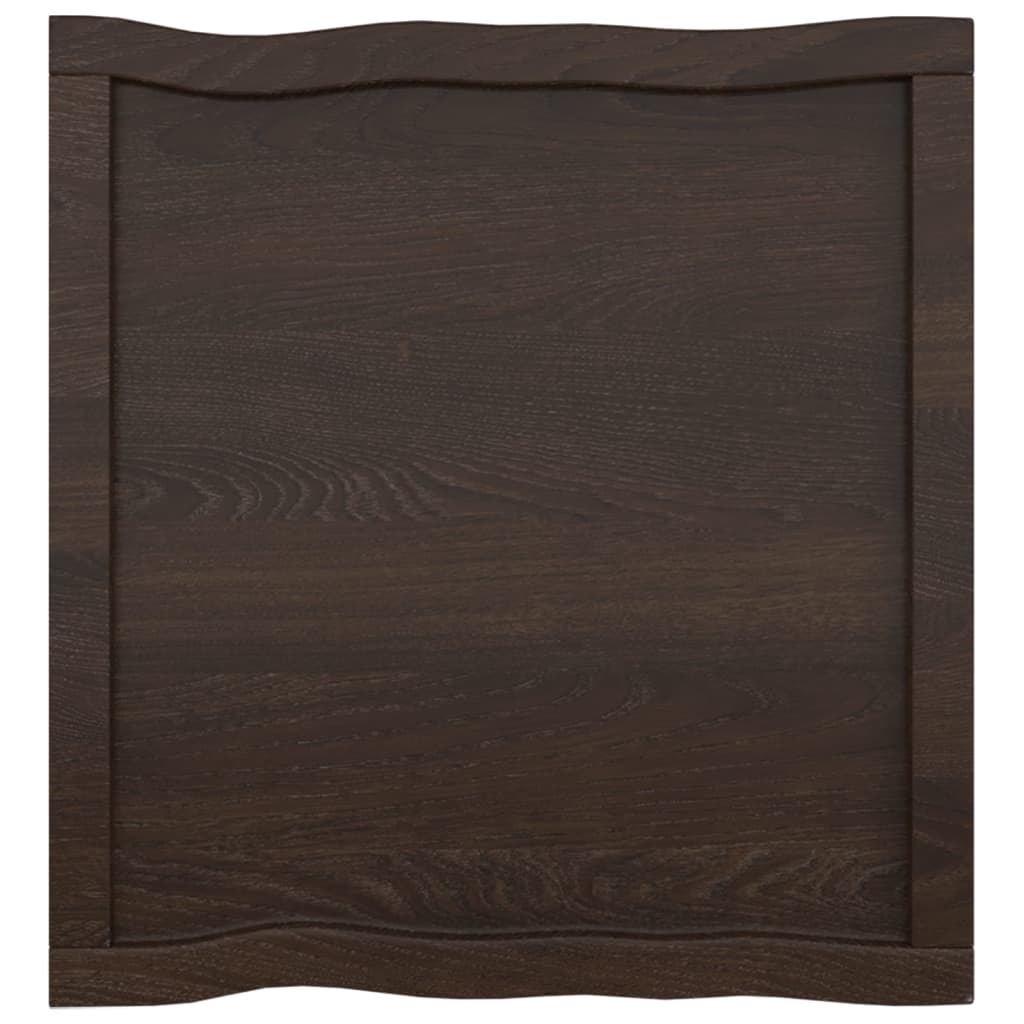 Tafelblad natuurlijke rand 60x60x(2-4) cm eikenhout donkerbruin van Trendy Tafelbladen | Creëer jouw Trendy Thuis | Gratis bezorgd & Retour | Trendy.nl