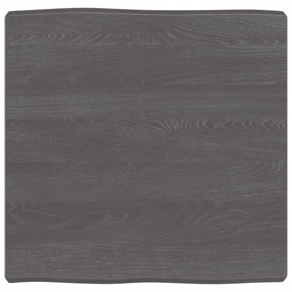 Trendy Tafelblad natuurlijke rand 60x60x(2-6) cm eikenhout donkerbruin Tafelbladen | Creëer jouw Trendy Thuis | Gratis bezorgd & Retour | Trendy.nl