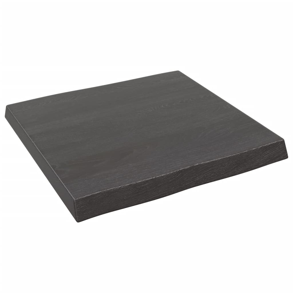 Trendy Tafelblad natuurlijke rand 60x60x(2-6) cm eikenhout donkerbruin Tafelbladen | Creëer jouw Trendy Thuis | Gratis bezorgd & Retour | Trendy.nl