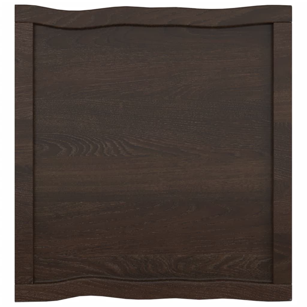 Trendy Tafelblad natuurlijke rand 60x60x(2-6) cm eikenhout donkerbruin Tafelbladen | Creëer jouw Trendy Thuis | Gratis bezorgd & Retour | Trendy.nl