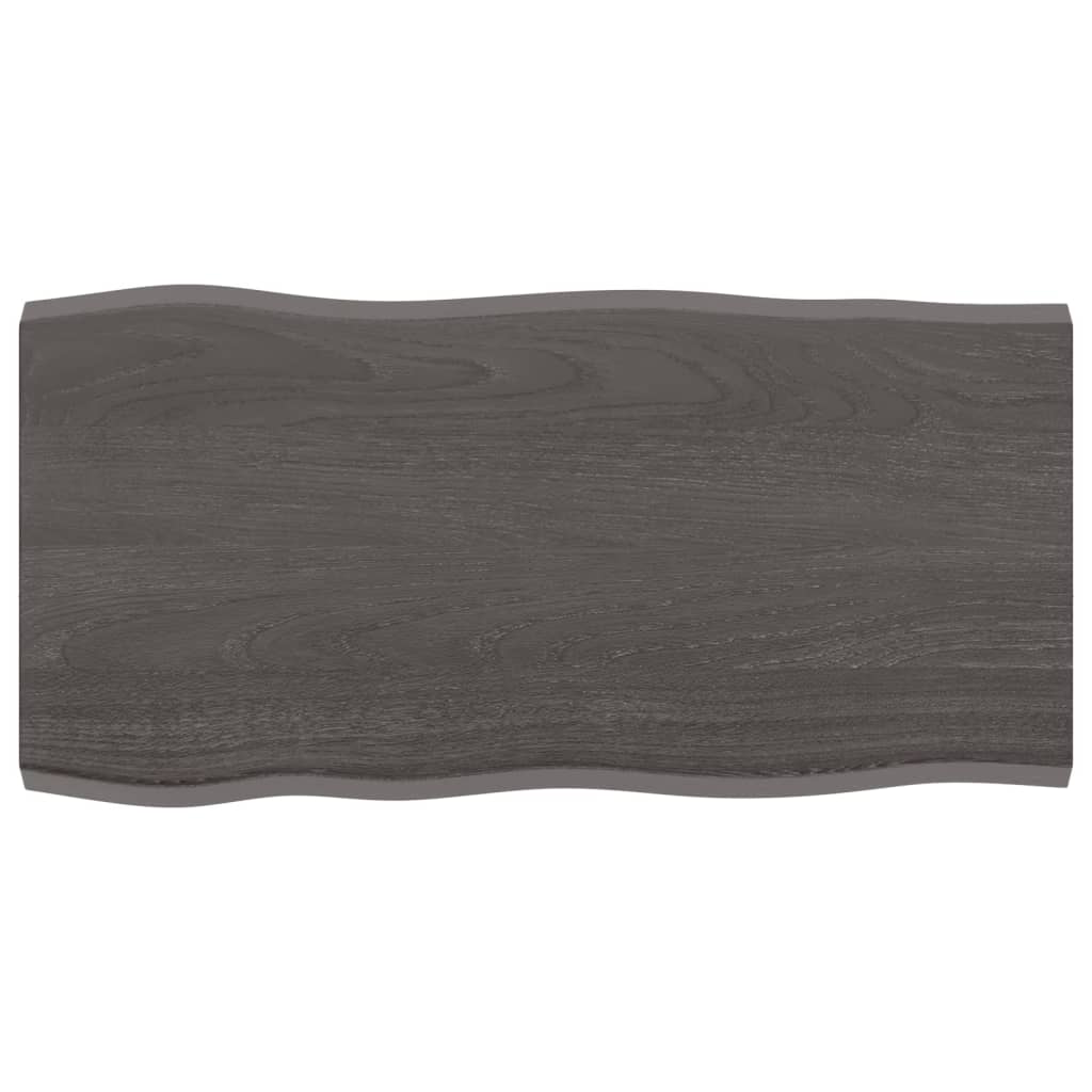 Trendy Tafelblad natuurlijke rand 80x40x2 cm eikenhout donkerbruin Tafelbladen | Creëer jouw Trendy Thuis | Gratis bezorgd & Retour | Trendy.nl