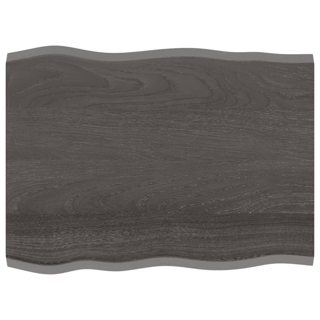 Tafelblad natuurlijke rand 80x60x2 cm eikenhout donkerbruin Tafelbladen | Creëer jouw Trendy Thuis | Gratis bezorgd & Retour | Trendy.nl