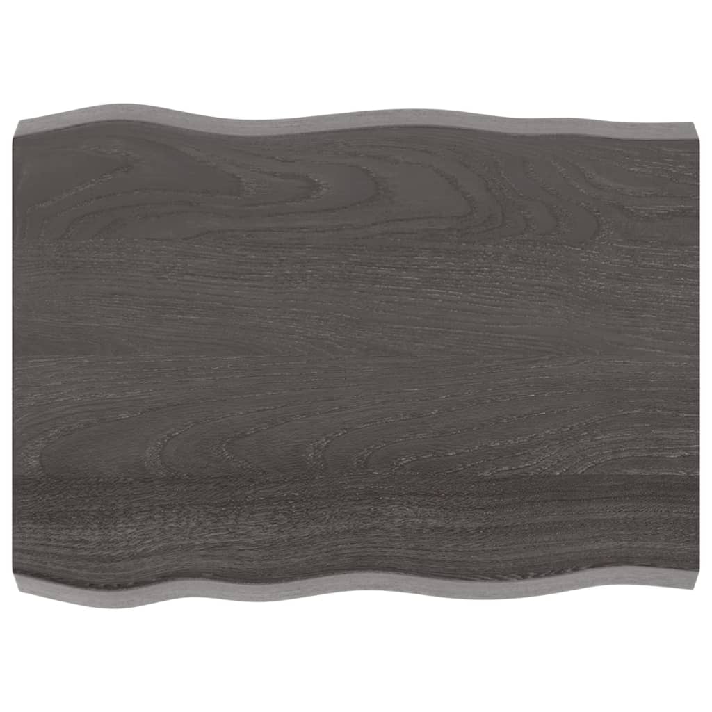 Trendy Tafelblad natuurlijke rand 80x60x(2-6) cm eikenhout donkerbruin Tafelbladen | Creëer jouw Trendy Thuis | Gratis bezorgd & Retour | Trendy.nl