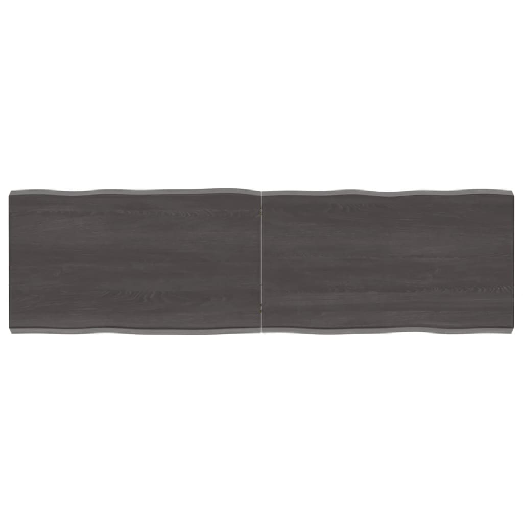 Trendy Tafelblad natuurlijke rand 140x40x(2-4)cm eikenhout donkerbruin Tafelbladen | Creëer jouw Trendy Thuis | Gratis bezorgd & Retour | Trendy.nl