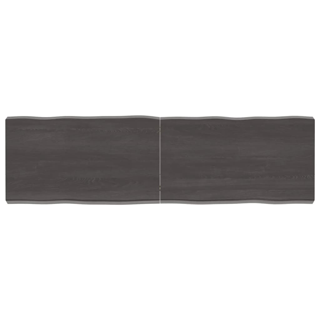 Trendy Tafelblad natuurlijke rand 140x40x(2-6)cm eikenhout donkerbruin Tafelbladen | Creëer jouw Trendy Thuis | Gratis bezorgd & Retour | Trendy.nl