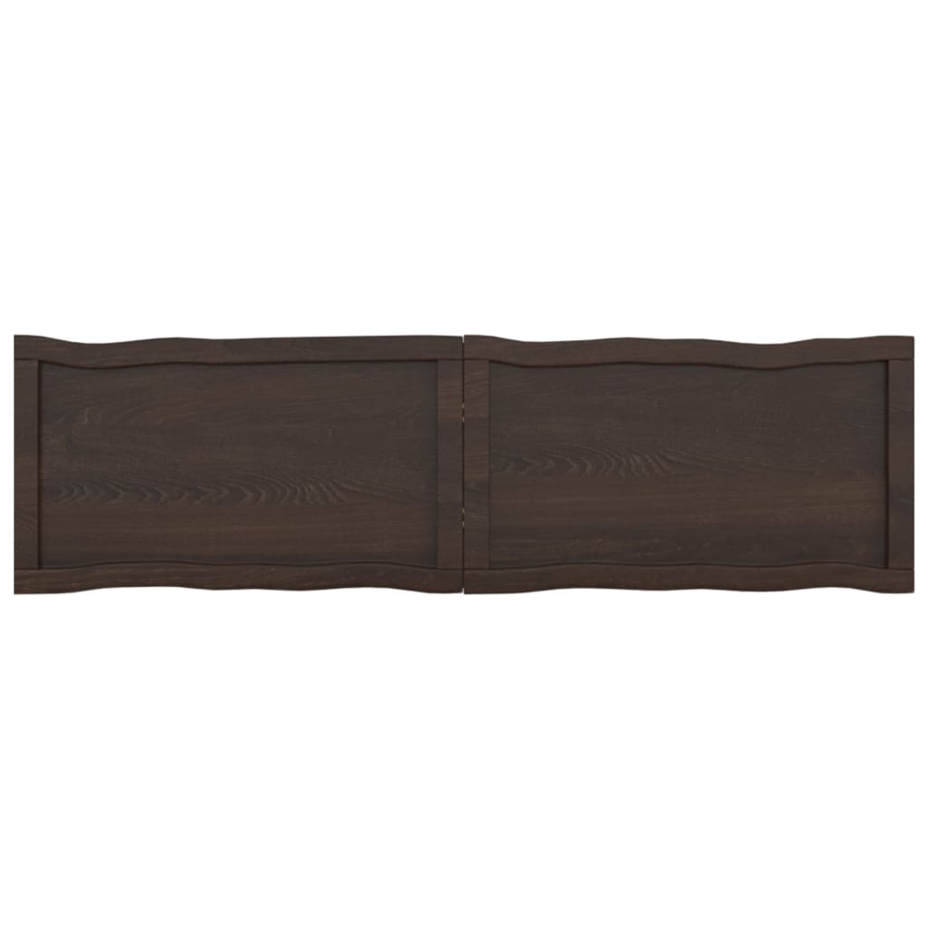 Trendy Tafelblad natuurlijke rand 140x40x(2-6)cm eikenhout donkerbruin Tafelbladen | Creëer jouw Trendy Thuis | Gratis bezorgd & Retour | Trendy.nl