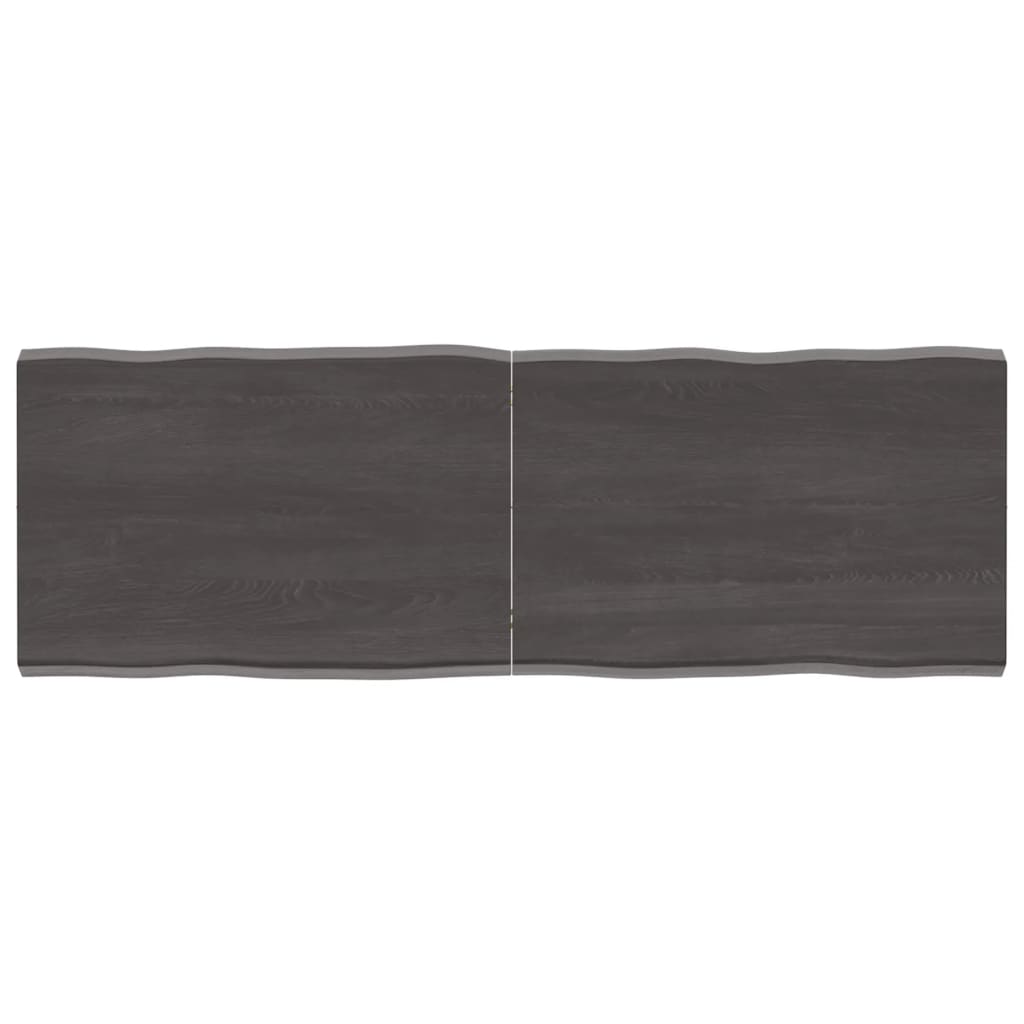 Trendy Tafelblad natuurlijke rand 140x50x(2-4)cm eikenhout donkerbruin Tafelbladen | Creëer jouw Trendy Thuis | Gratis bezorgd & Retour | Trendy.nl