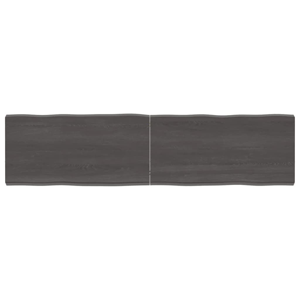 Trendy tafelblad natuurlijke rand 160x40x(2-6)cm eikenhout donkerbruin Tafelbladen | Creëer jouw Trendy Thuis | Gratis bezorgd & Retour | Trendy.nl