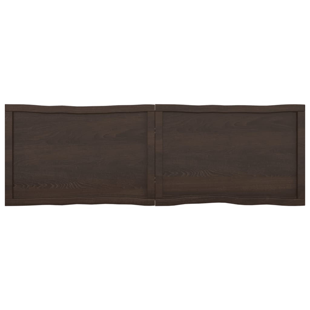 Trendy Tafelblad natuurlijke rand 160x50x(2-4)cm eikenhout donkerbruin Tafelbladen | Creëer jouw Trendy Thuis | Gratis bezorgd & Retour | Trendy.nl