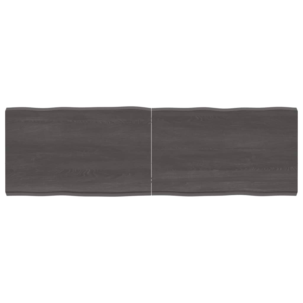 Trendy Tafelblad natuurlijke rand 160x50x(2-6)cm eikenhout donkerbruin Tafelbladen | Creëer jouw Trendy Thuis | Gratis bezorgd & Retour | Trendy.nl