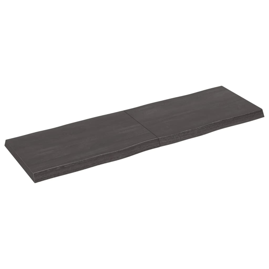 Trendy Tafelblad natuurlijke rand 160x50x(2-6)cm eikenhout donkerbruin Tafelbladen | Creëer jouw Trendy Thuis | Gratis bezorgd & Retour | Trendy.nl