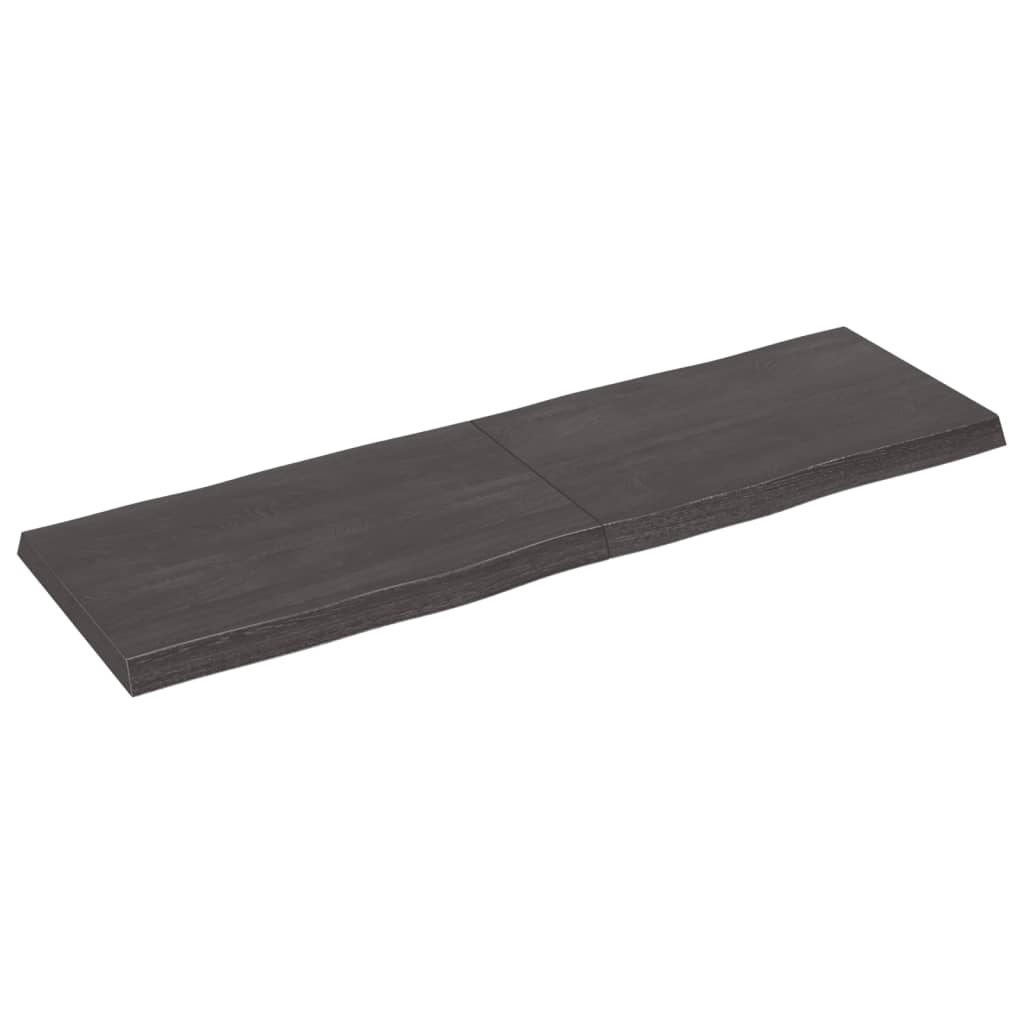 Trendy Tafelblad natuurlijke rand 160x50x(2-6)cm eikenhout donkerbruin Tafelbladen | Creëer jouw Trendy Thuis | Gratis bezorgd & Retour | Trendy.nl