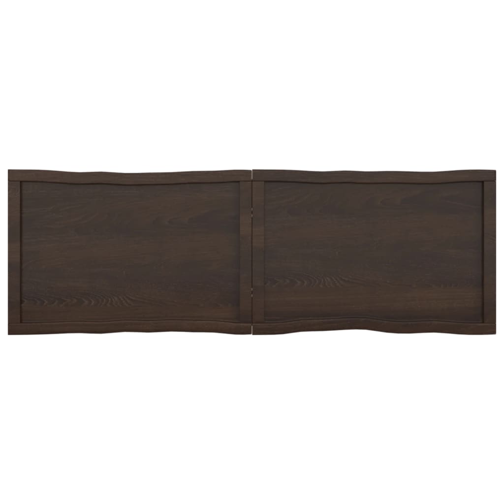 Trendy Tafelblad natuurlijke rand 160x50x(2-6)cm eikenhout donkerbruin Tafelbladen | Creëer jouw Trendy Thuis | Gratis bezorgd & Retour | Trendy.nl