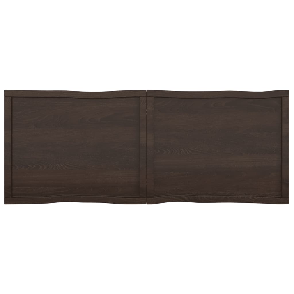 Trendy Tafelblad natuurlijke rand 160x60x(2-4)cm eikenhout donkerbruin Tafelbladen | Creëer jouw Trendy Thuis | Gratis bezorgd & Retour | Trendy.nl