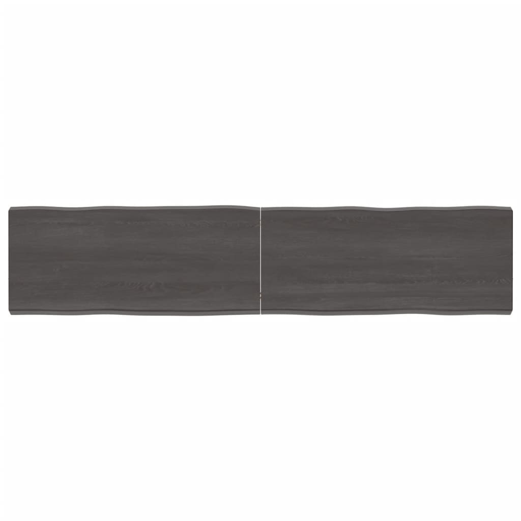 Trendy Tafelblad natuurlijke rand 180x40x(2-6)cm eikenhout donkerbruin Tafelbladen | Creëer jouw Trendy Thuis | Gratis bezorgd & Retour | Trendy.nl