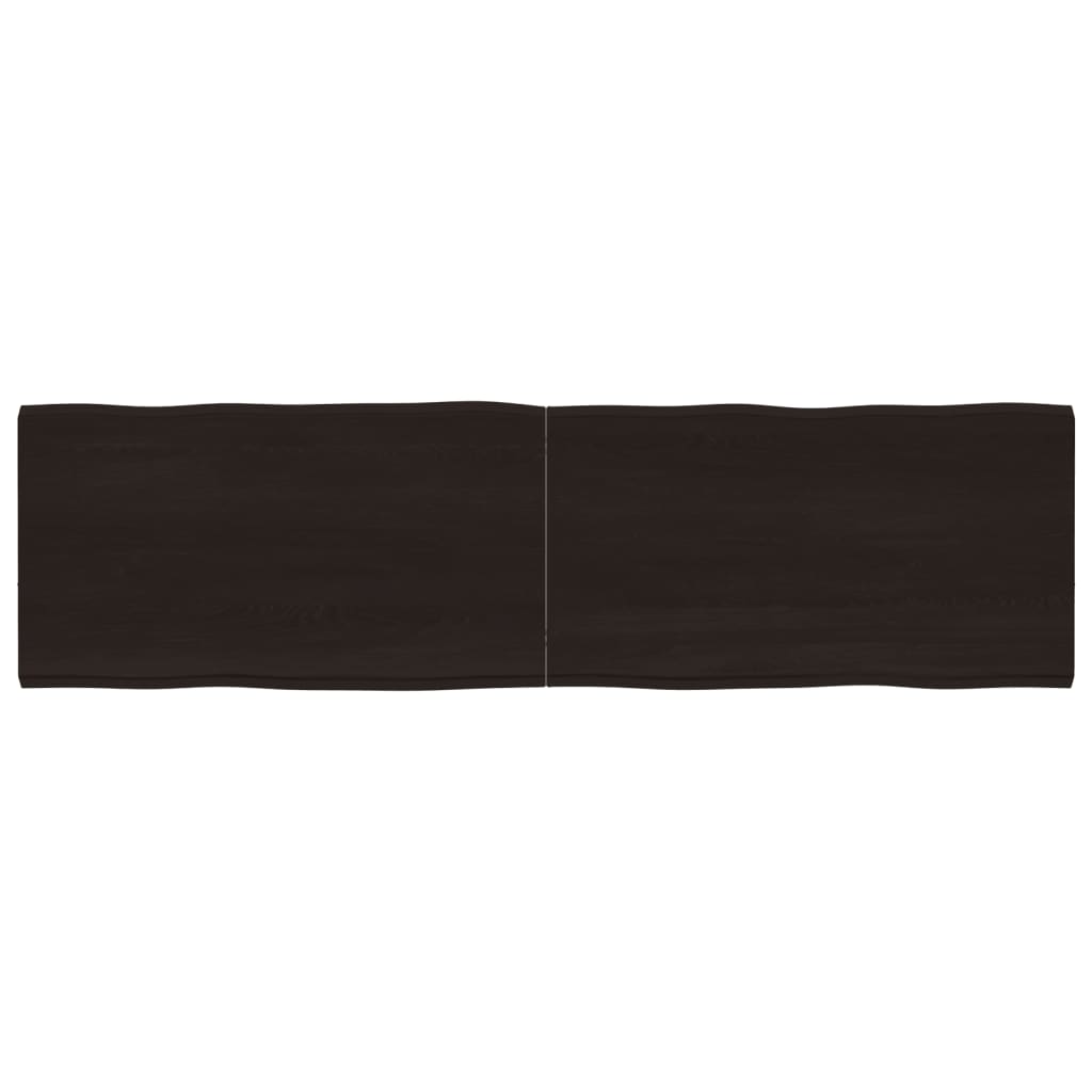 Trendy Tafelblad natuurlijke rand 180x50x(2-4)cm eikenhout donkerbruin Tafelbladen | Creëer jouw Trendy Thuis | Gratis bezorgd & Retour | Trendy.nl