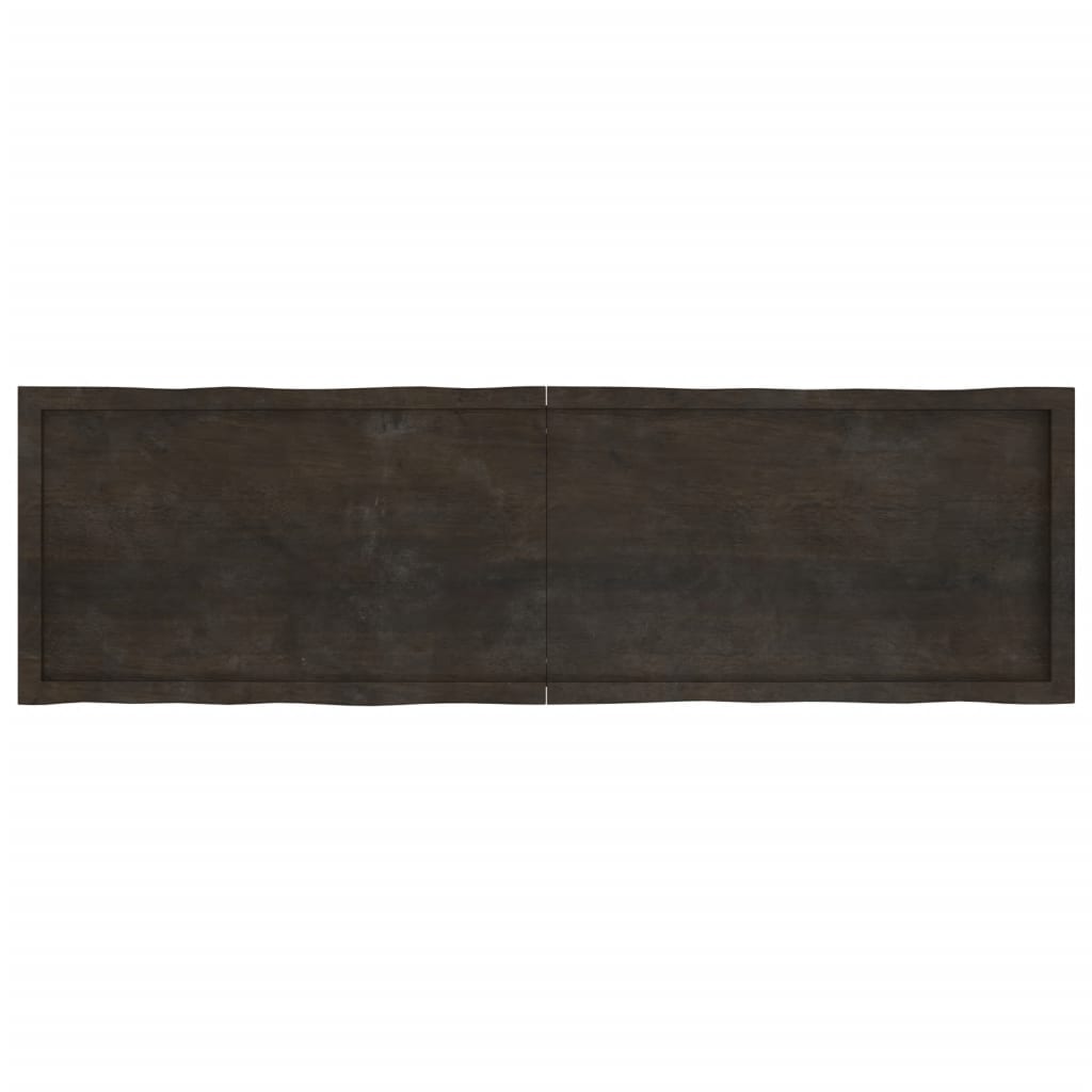 Trendy Tafelblad natuurlijke rand 180x50x(2-4)cm eikenhout donkerbruin Tafelbladen | Creëer jouw Trendy Thuis | Gratis bezorgd & Retour | Trendy.nl