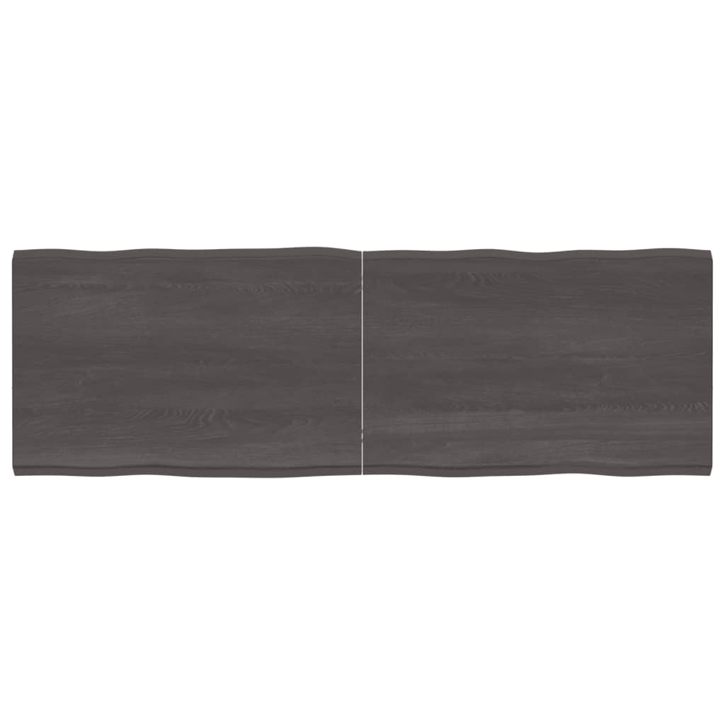 Trendy Tafelblad natuurlijke rand 180x60x(2-4)cm eikenhout donkerbruin Tafelbladen | Creëer jouw Trendy Thuis | Gratis bezorgd & Retour | Trendy.nl