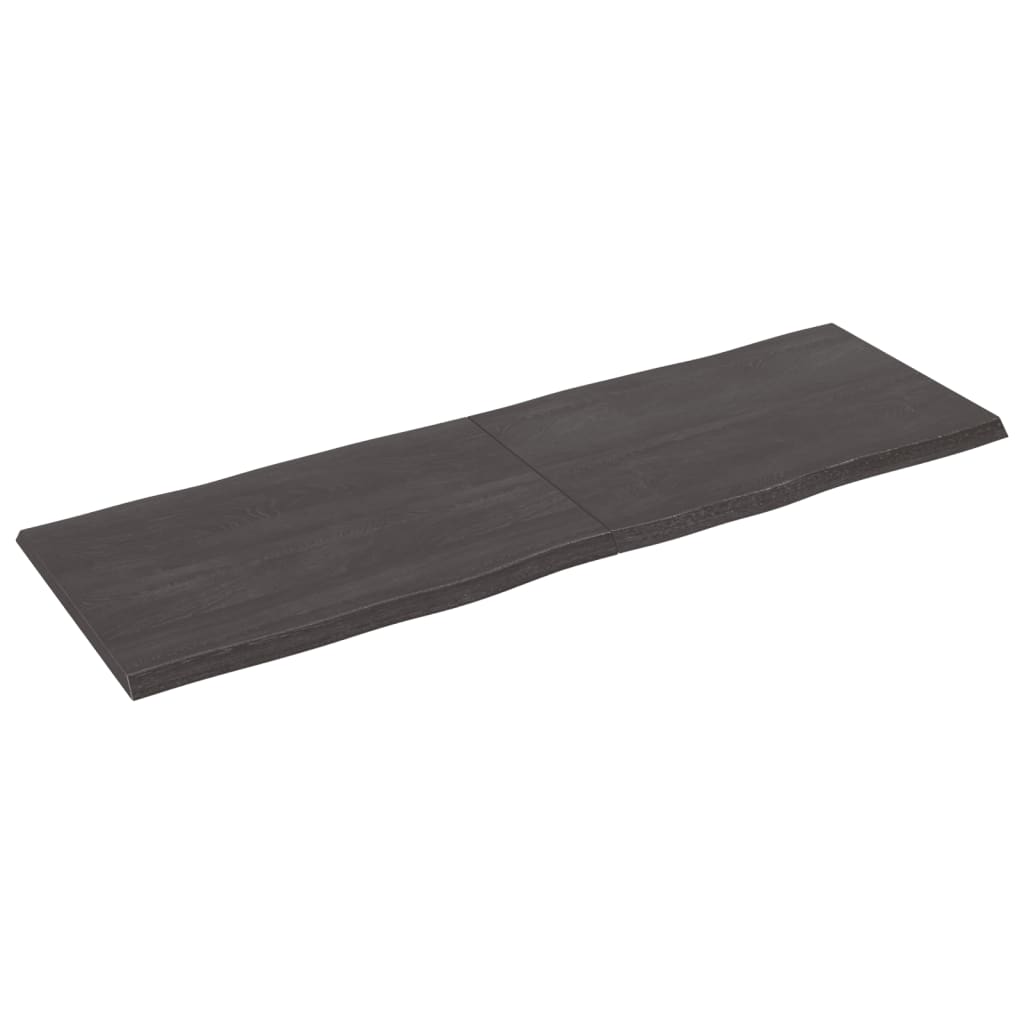 Trendy Tafelblad natuurlijke rand 180x60x(2-4)cm eikenhout donkerbruin Tafelbladen | Creëer jouw Trendy Thuis | Gratis bezorgd & Retour | Trendy.nl