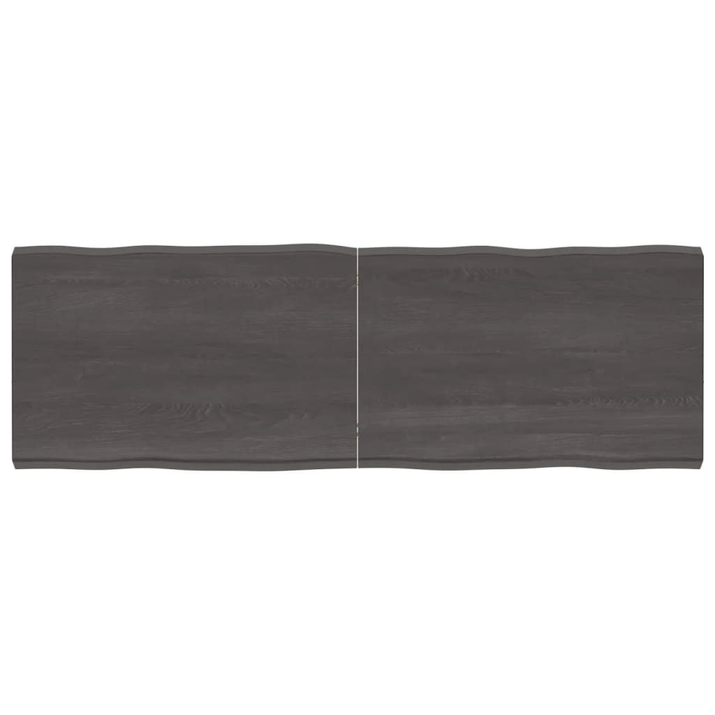 Trendy Tafelblad natuurlijke rand 180x60x(2-6)cm eikenhout donkerbruin Tafelbladen | Creëer jouw Trendy Thuis | Gratis bezorgd & Retour | Trendy.nl