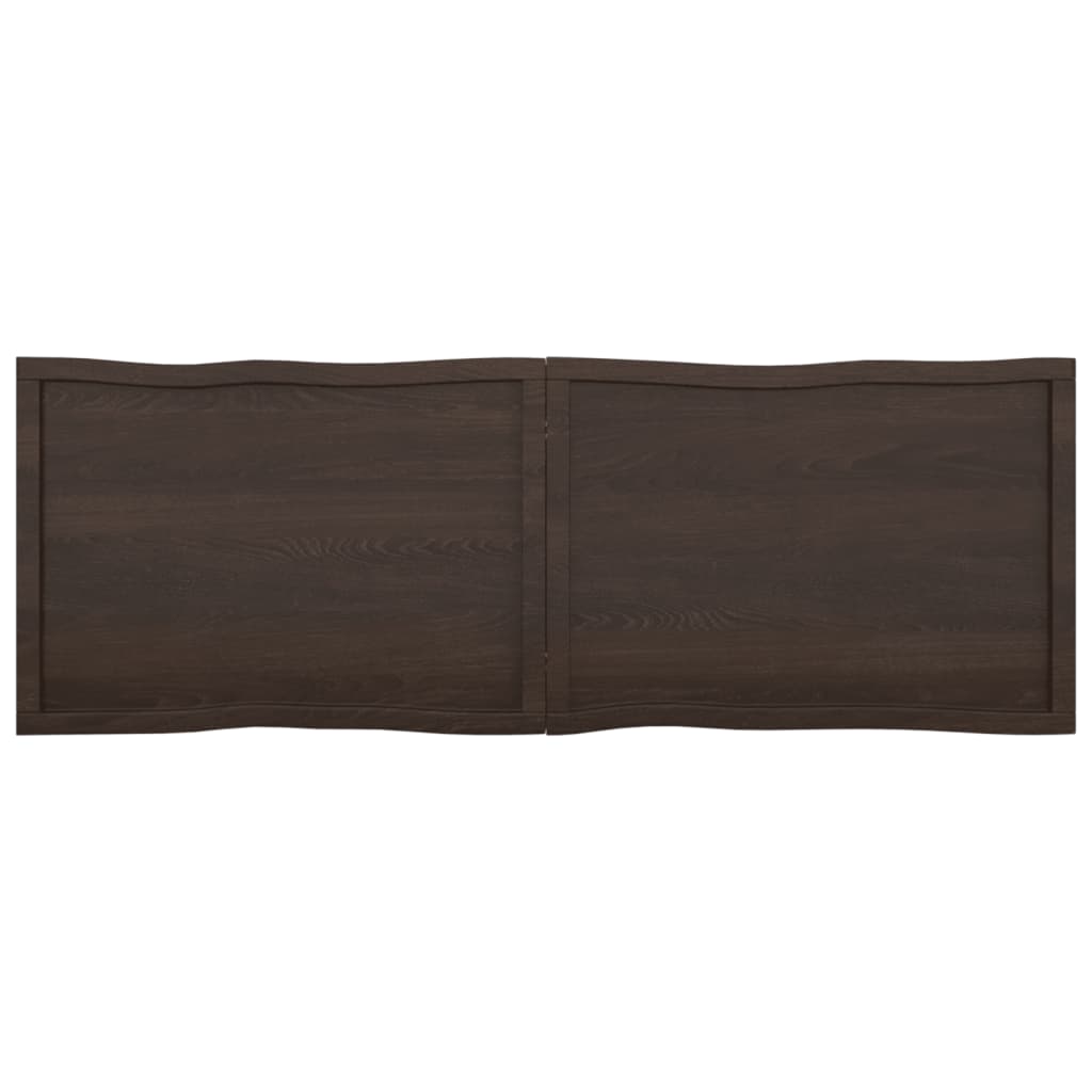 Trendy Tafelblad natuurlijke rand 180x60x(2-6)cm eikenhout donkerbruin Tafelbladen | Creëer jouw Trendy Thuis | Gratis bezorgd & Retour | Trendy.nl