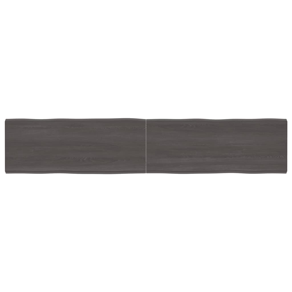 Tafelblad natuurlijke rand 200x40x(2-6)cm eikenhout donkerbruin Tafelbladen | Creëer jouw Trendy Thuis | Gratis bezorgd & Retour | Trendy.nl