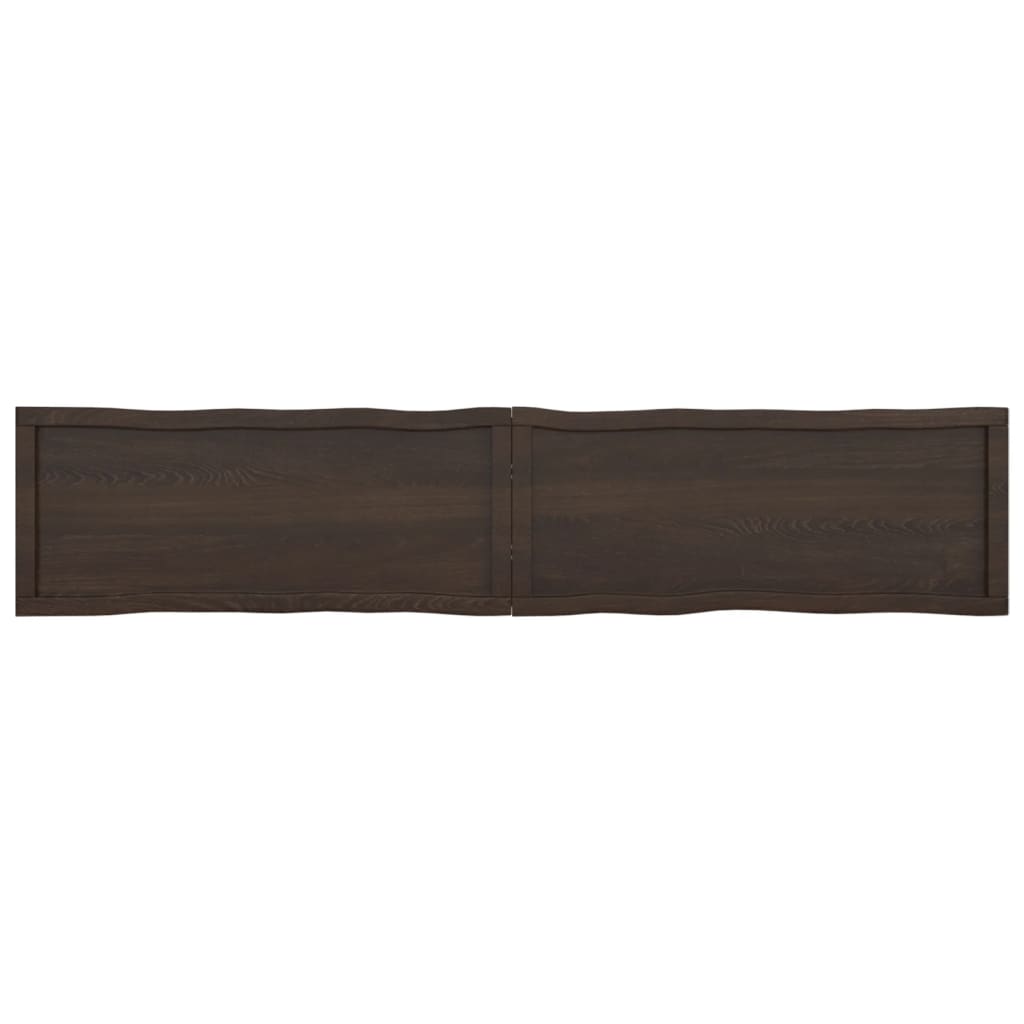 Tafelblad natuurlijke rand 200x40x(2-6)cm eikenhout donkerbruin Tafelbladen | Creëer jouw Trendy Thuis | Gratis bezorgd & Retour | Trendy.nl