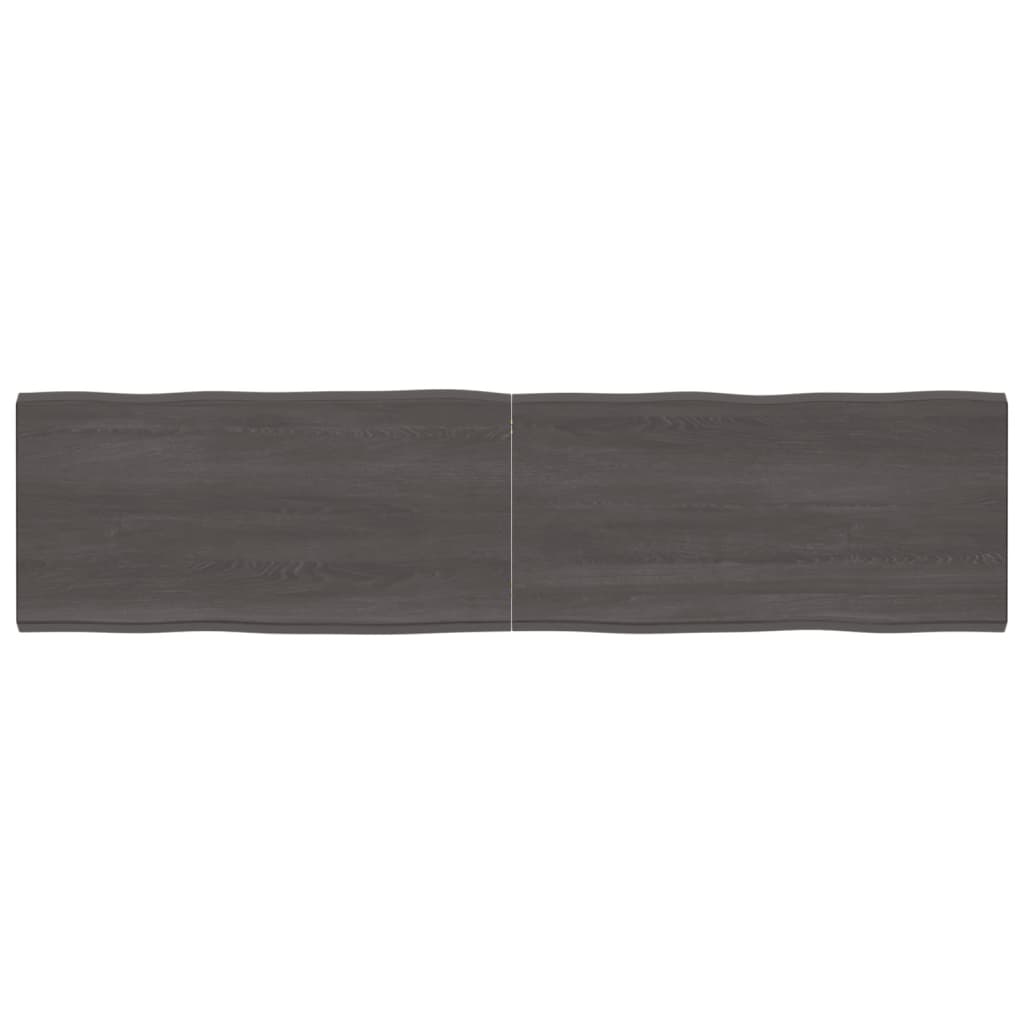 Tafelblad natuurlijke rand 200x50x(2-6)cm eikenhout donkerbruin van Trendy Tafelbladen | Creëer jouw Trendy Thuis | Gratis bezorgd & Retour | Trendy.nl