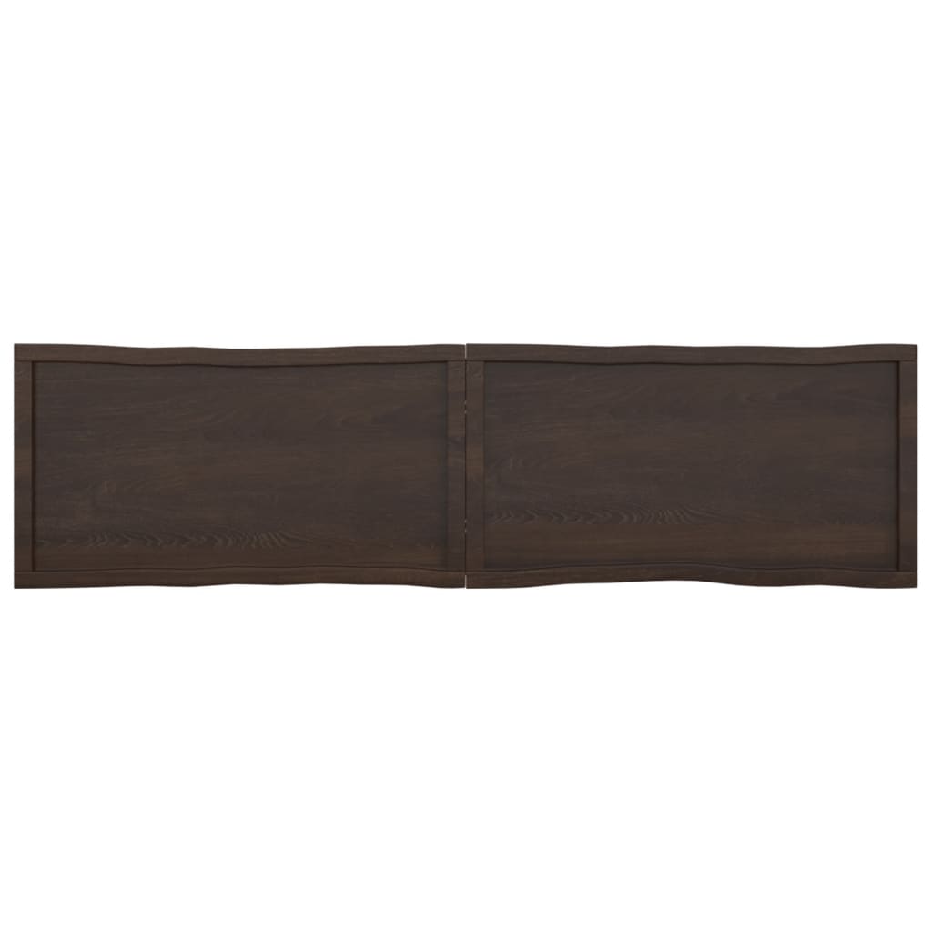 Tafelblad natuurlijke rand 200x50x(2-6)cm eikenhout donkerbruin van Trendy Tafelbladen | Creëer jouw Trendy Thuis | Gratis bezorgd & Retour | Trendy.nl