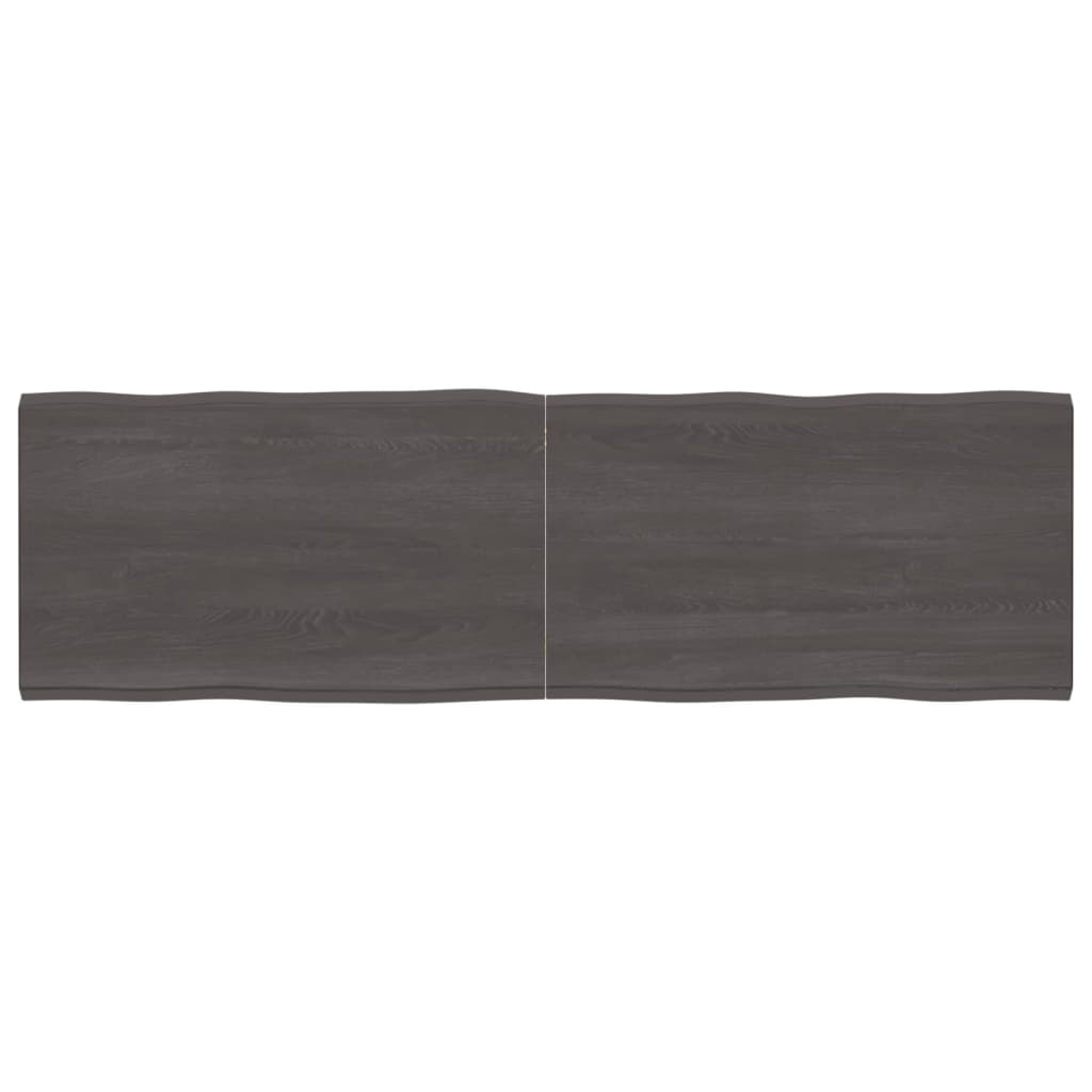 Trendy Tafelblad natuurlijke rand 200x60x(2-6)cm eikenhout donkerbruin Tafelbladen | Creëer jouw Trendy Thuis | Gratis bezorgd & Retour | Trendy.nl