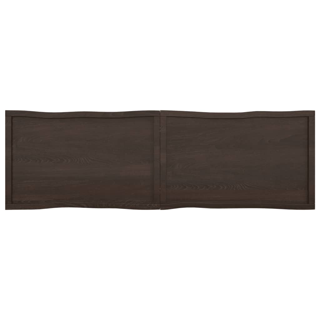 Trendy Tafelblad natuurlijke rand 200x60x(2-6)cm eikenhout donkerbruin Tafelbladen | Creëer jouw Trendy Thuis | Gratis bezorgd & Retour | Trendy.nl