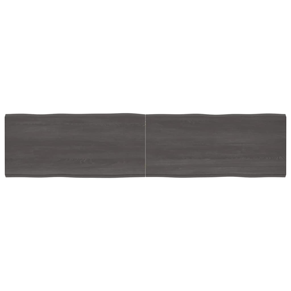 Tafelblad natuurlijke rand 220x50x(2-6)cm eikenhout donkerbruin Tafelbladen | Creëer jouw Trendy Thuis | Gratis bezorgd & Retour | Trendy.nl