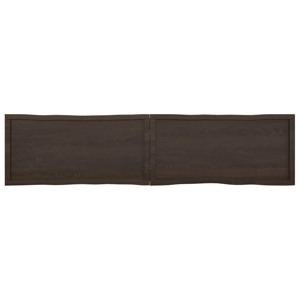 Tafelblad natuurlijke rand 220x50x(2-6)cm eikenhout donkerbruin Tafelbladen | Creëer jouw Trendy Thuis | Gratis bezorgd & Retour | Trendy.nl