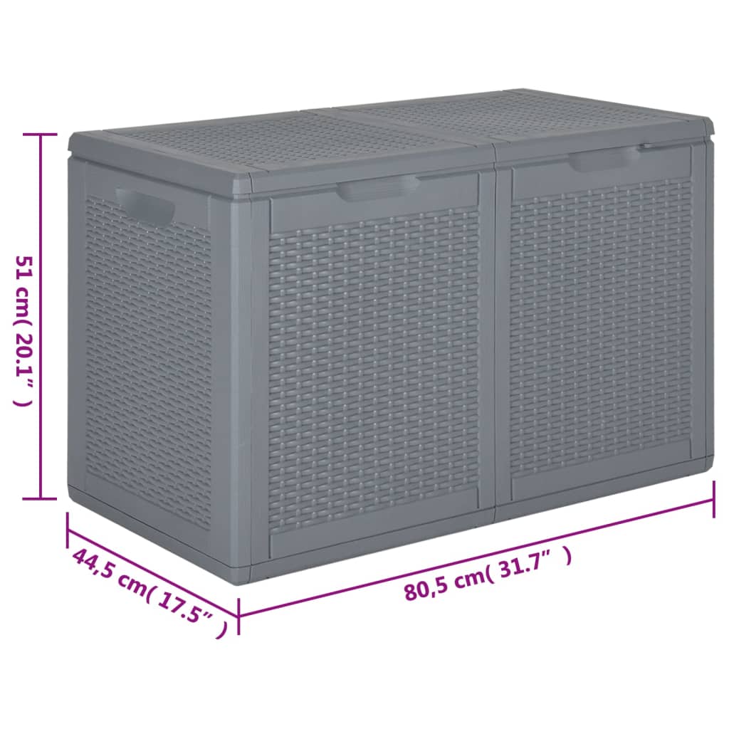 Tuinbox 180 L PP rattan grijs Opbergboxen voor buiten | Creëer jouw Trendy Thuis | Gratis bezorgd & Retour | Trendy.nl